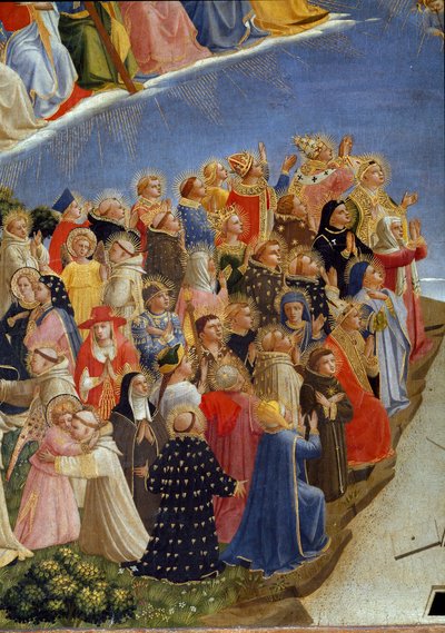 Il giudizio universale: dettaglio dei Santi in Paradiso (tempera su legno) da Fra  Angelico