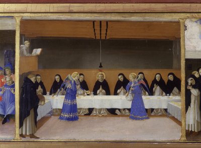 Il pasto dei monaci servito dagli angeli - la parte inferiore (la predella) della 