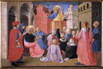 La predicazione di San Pietro alla presenza di San Marco. Tabernacolo dei Linaioli da Fra  Angelico
