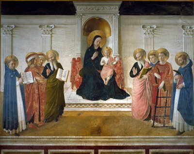 Vergine delle Ombre o Sacra Conversazione o Vergine e Bambino con Otto Santi: Domenico, San Cosimo e San Damiano, San Marco, San Giovanni Evangelista, San Tommaso d