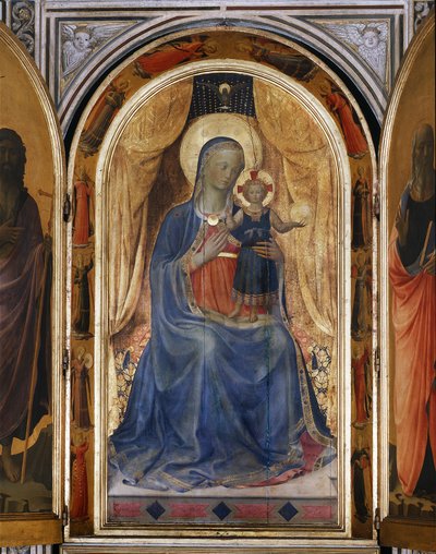 Vergine con bambino. Tabernacolo aperto dei Linaioli da Fra  Angelico