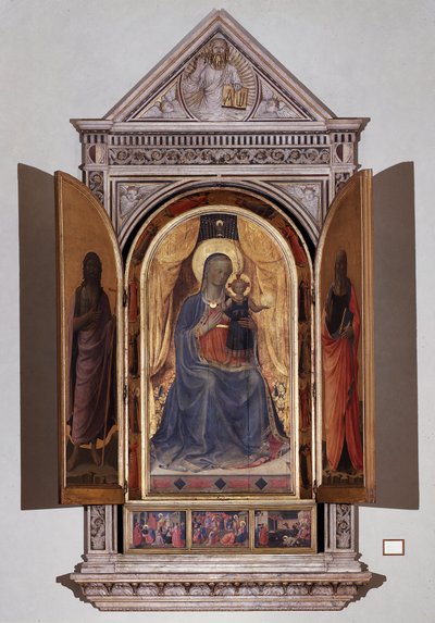 Vergine con bambino. Tabernacolo aperto dei Linaioli da Fra  Angelico
