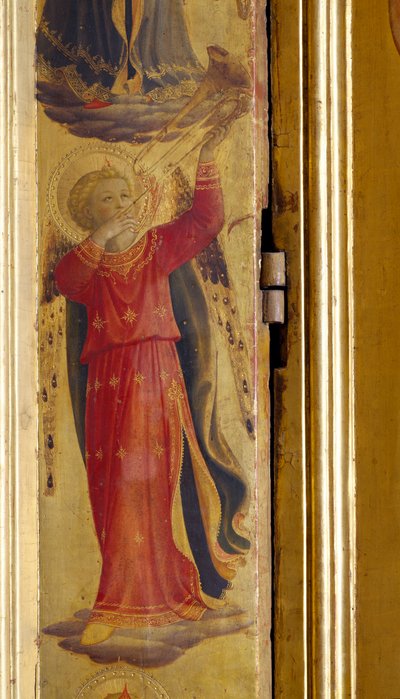 Angelo che suona una tromba (dettaglio) da Fra Angelico
