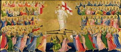 Cristo glorificato nella corte del cielo, 1423-24 (tempera su tavola) (dettaglio) da Fra Angelico