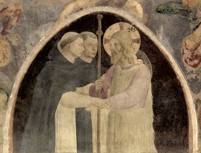 Cristo accoglie due frati domenicani da Fra Angelico