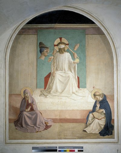 Cristo deriso con la Vergine e San Girolamo. Affresco di Guido di Pietro da Fra Angelico