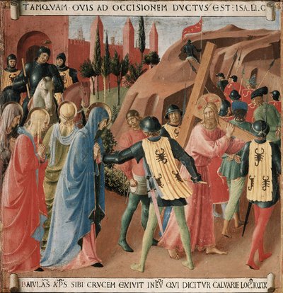 Storia della vita di Cristo: la salita al Calvario, il trasporto della croce da Fra Angelico