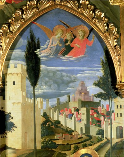 Pala di Santa Trinita (dettaglio degli angeli in lutto) da Fra Angelico