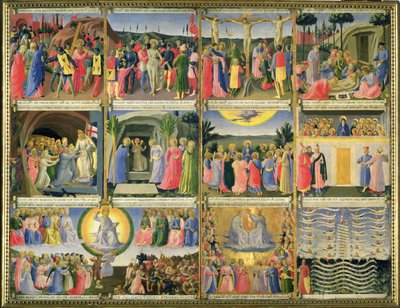 Scene dalla Passione di Cristo e dal Giudizio Universale, originariamente cassetti di un armadio che conservava argento, c.1450-53 (tempera su tavola) da Fra Angelico