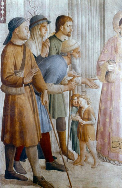 San Lorenzo che dà elemosina ai poveri (dettaglio), metà del 15° secolo da Fra Angelico
