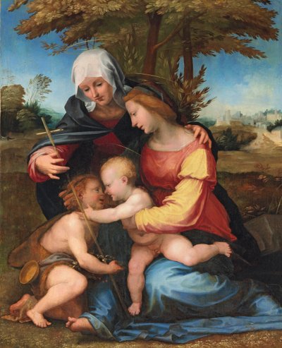 La Madonna e il Bambino in un paesaggio con Santa Elisabetta e il piccolo San Giovanni Battista da Fra Bartolomeo