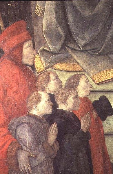 Ritratto di Datini e Buonomini del Ceppo, dal Pala della Madonna del Ceppo da Fra Filippo Lippi