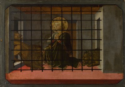 San Mamas in prigione gettato ai leoni, pannello della predella dell