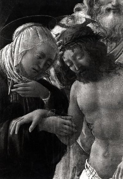 La sepoltura (dettaglio della Vergine e Cristo) da Fra Filippo Lippi