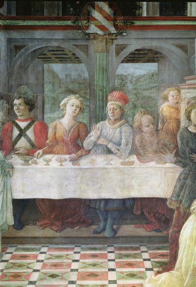La festa di Erode (dettaglio delle figure al tavolo centrale) da Fra Filippo Lippi