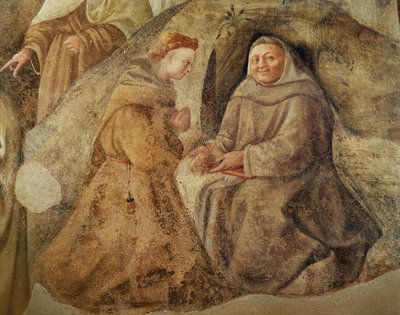 La Riforma della Regola Carmelitana, dettaglio di due frati carmelitani da Fra Filippo Lippi
