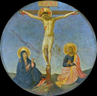 La Crocifissione con Maria e San Giovanni Evangelista Tondo, c. 1440 da Fra Giovanni Angelico da Fiesole