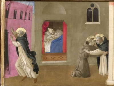 Il sogno di Papa Innocenzo III. Polittico di Cortona (dettaglio), ca 1437 da Fra Giovanni Angelico da Fiesole