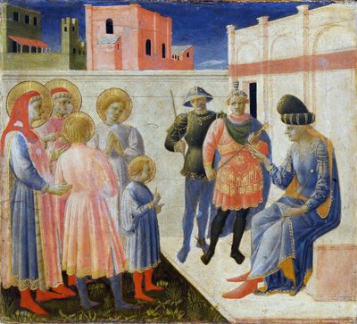 I Santi Cosma e Damiano con i loro Fratelli davanti al Proconsole Lisia..., c. 1440 da Fra Giovanni Angelico da Fiesole
