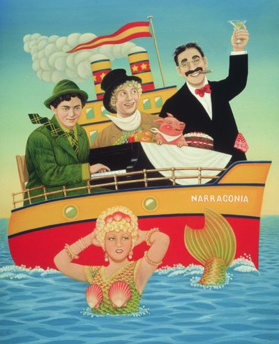 Tre uomini in una vasca da Frances Broomfield