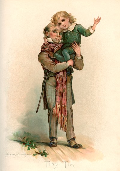 Bob Cratchit che porta Tiny Tim da Frances Brundage
