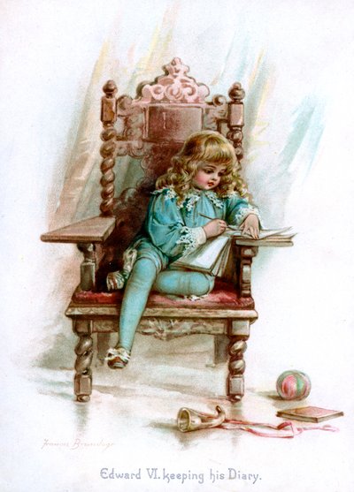 Edoardo VI, che tiene il suo diario, 1897 da Frances Brundage