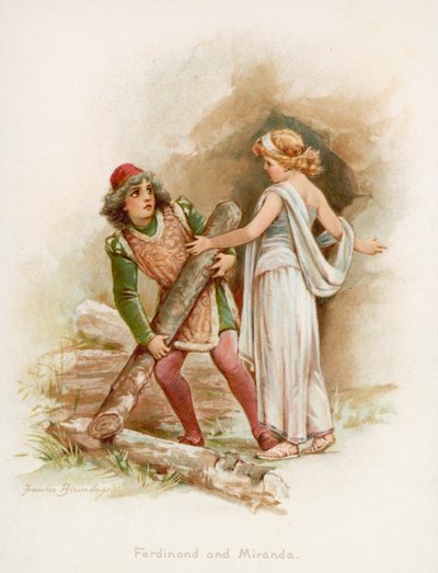 Ferdinando e Miranda da La Tempesta di Shakespeare da Frances Brundage