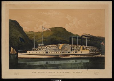 Il Battello a Vapore Hudson River St John da Frances Flora Bond (c.1812 76) (after) Palmer