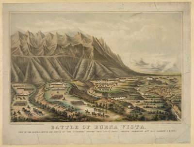 Preparativi per la battaglia di Buena Vista, nota anche come la battaglia di Angostura, tra le truppe del generale Zachary Taylor e quelle del generale Antonio Lopez de Santa Anna, 23 febbraio da Frances Flora Bond (c.1812 76) Palmer