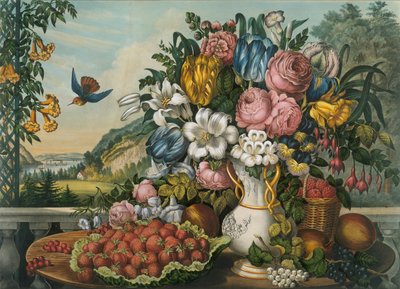 Paesaggio - Frutta e fiori, 1862 da Frances Flora Bond Palmer