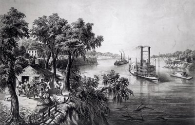 Bassa marea nel Mississippi, pub. da Currier e Ives, 1867 da Frances Flora Bond Palmer