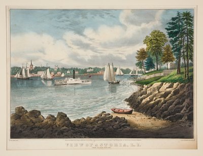 Veduta di Astoria, L.I. dal lato di New York da Frances Flora Bond Palmer