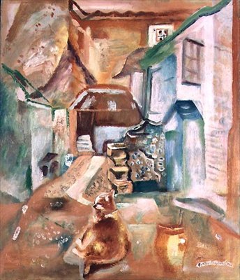 Cortile di Purbeck, mattina da Frances Hodgkins