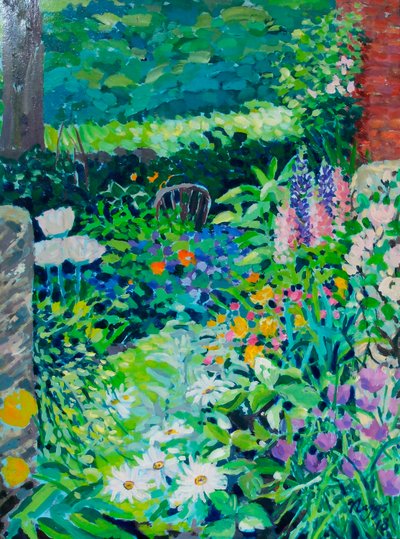 Giardino di campagna inglese, 2018 (acrilico su tela) da Frances Naggs