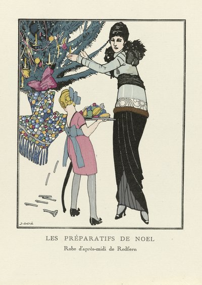 Les Préparatifs de Noël, pub. 1914 da Francesc Xavier Gosé