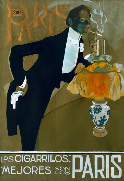 "Le migliori sigarette sono quelle di Parigi", XX secolo (poster) da Francesc Xavier Gosé