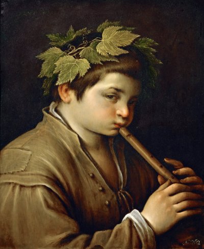 Ragazzo che suona il flauto da Francesco Bassano