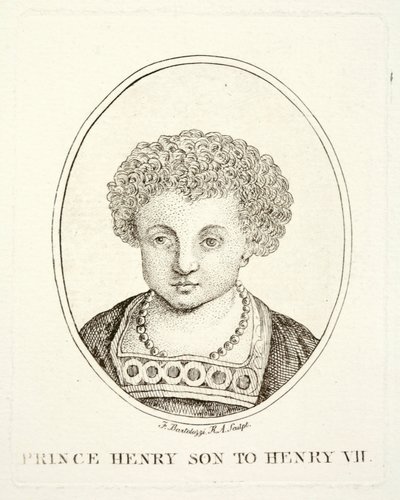 Principe Enrico, futuro re Enrico VIII, figlio di Enrico VII ed Elisabetta di York (incisione) da Francesco (after) Bartolozzi