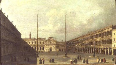 La Piazza San Marco, Venezia, con figure da Francesco (after) Guardi