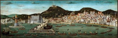 Tavola Strozzi: il ritorno della flotta aragonese vittoriosa nella battaglia di Ischia nel 1465 da Francesco (attr.) Rosselli