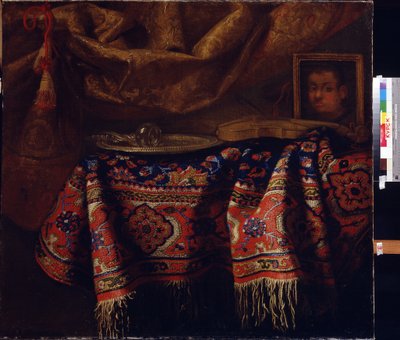 Natura morta con autoritratto da Francesco (b.1640) Fieravino