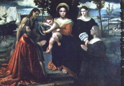 Madonna e Bambino in trono con santi e donatori da Francesco Torbido