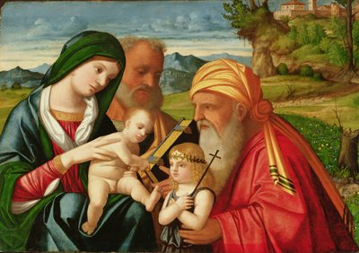 Sacra Famiglia con San Simeone e Giovanni Battista, inizio XVI secolo da Francesco (fl.1508 45) Rizzi da Santacroce