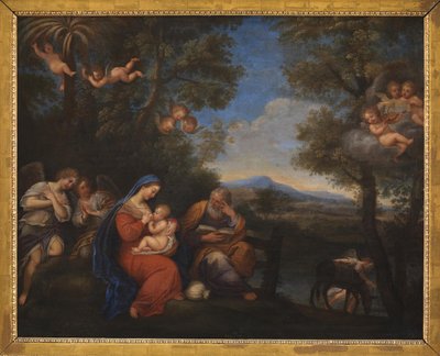 Il riposo durante la fuga in Egitto da Francesco Albani