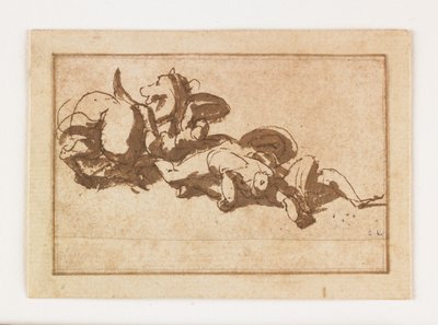 Studio di due figure morte e un cavallo da Francesco Allegrini