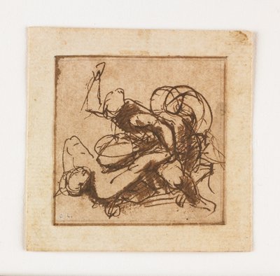Studio di Due Figure Maschili che Combattono da Francesco Allegrini