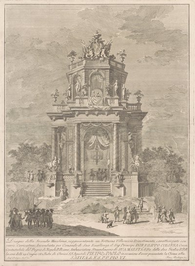 La seconda macchina per la Chinea del 1782: Una festa campestre di notte da Francesco Barbazza