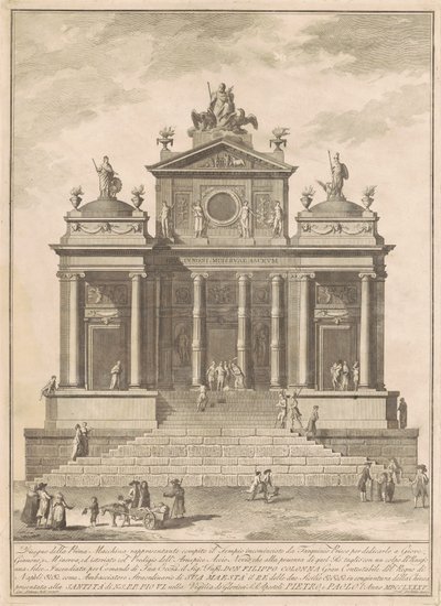 La Prima Macchina per la Chinea del 1785: Il Tempio di Giove Iniziato da Tarquinio Prisco con la Meraviglia di Accio Nevio da Francesco Barbazza, after Giuseppe Palazzi
