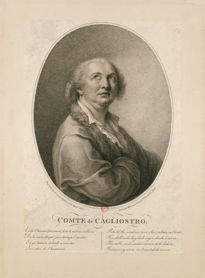 Conte Alessandro di Cagliostro 1743-1795 da Francesco Bartolozzi