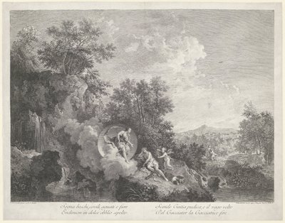 Diana visita Endimione dormiente da Francesco Bartolozzi